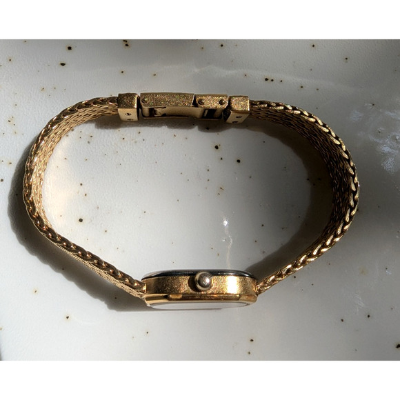 Vintage Longines L960 AO Gold Dial Quartz Womens Watch Gold Plated Mesh Bracelet main image 6